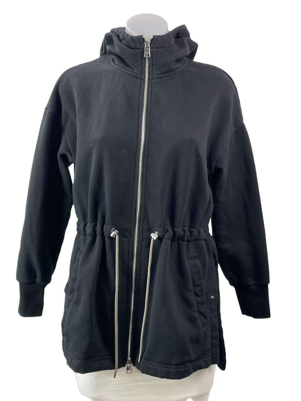 Varley Victoria 2.0 Black Long Sleeve Full Zip Hoodie Hooded Sweatshirt Jacket S